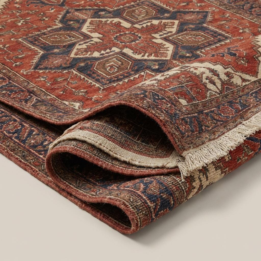 Hand Knotted Persian Medallion Wool Area Rug