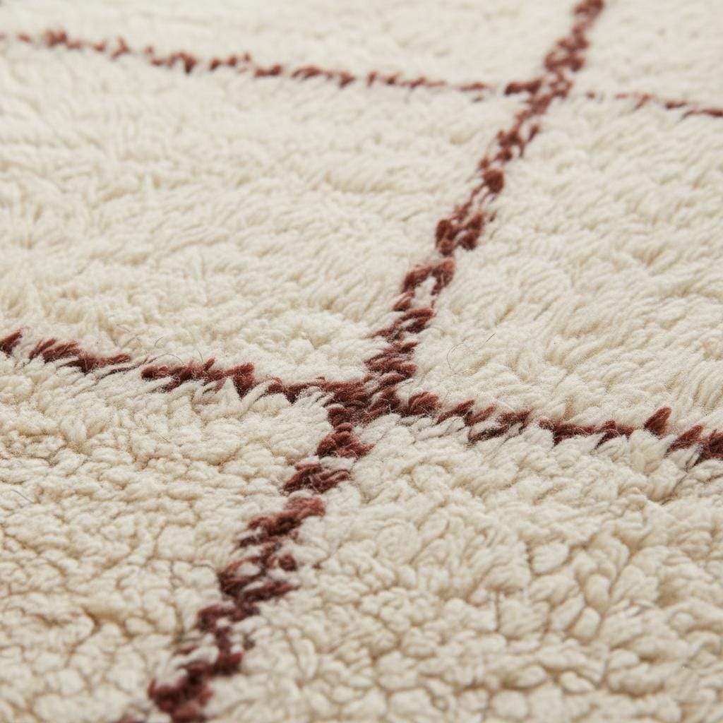 Luxury Cream Moroccan Shag Rug – Plush Berber Area Rug, Soft Boho Living Room Carpet, Handwoven High-Pile Wool Style Rug, Neutral Home Decor