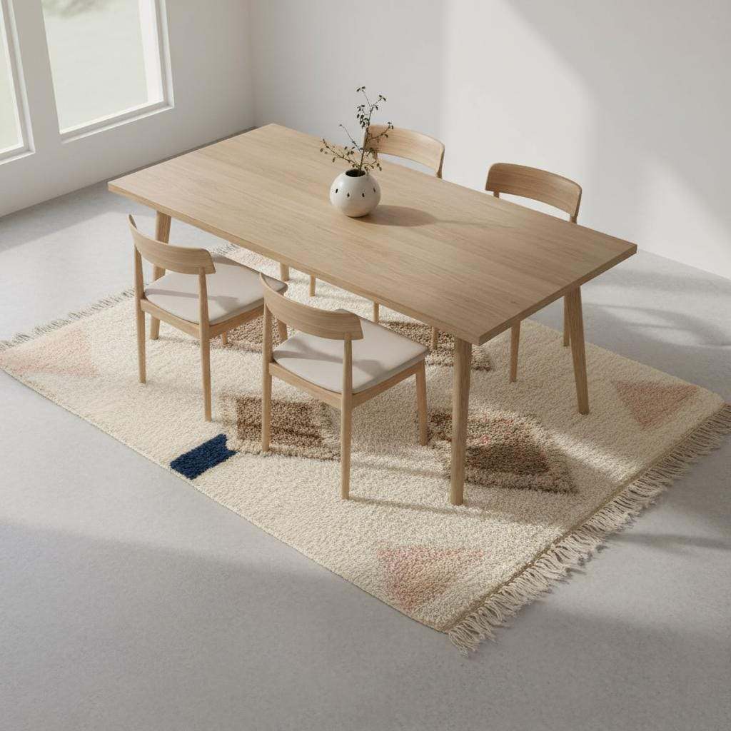Moroccan Diamond Wool Rug, Boho Chic Cream Taupe Navy, 9x12