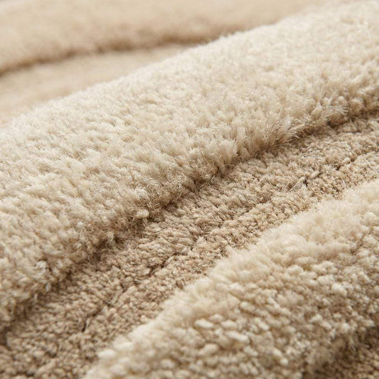 Round Tufted Wool Swirl Rug, Neutral Modern Minimalist Living Room Decor Gift