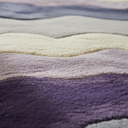 Tufted Rugs | Lavender Freeform Rug | Wavy Edge Purple Abstract Carpet | Sculptural Tufted Organic Shape Area Rug | Rugs For Living Room