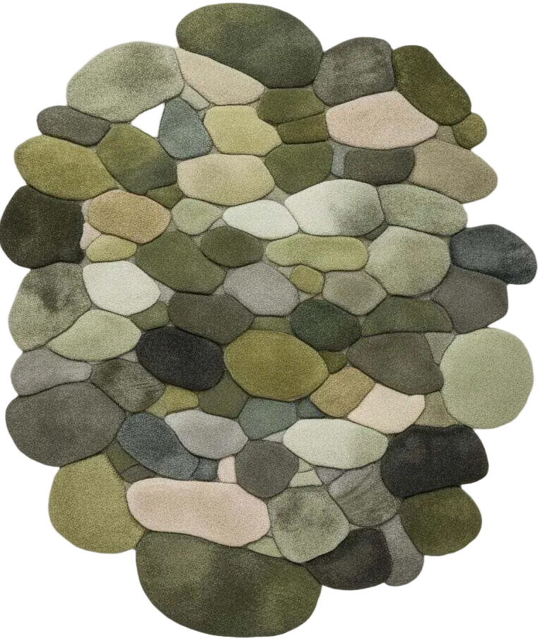 Tapis en laine galet fait main – Tapis 3D effet pierre | Tapis d'intérieur organique, Décoration biophilique
