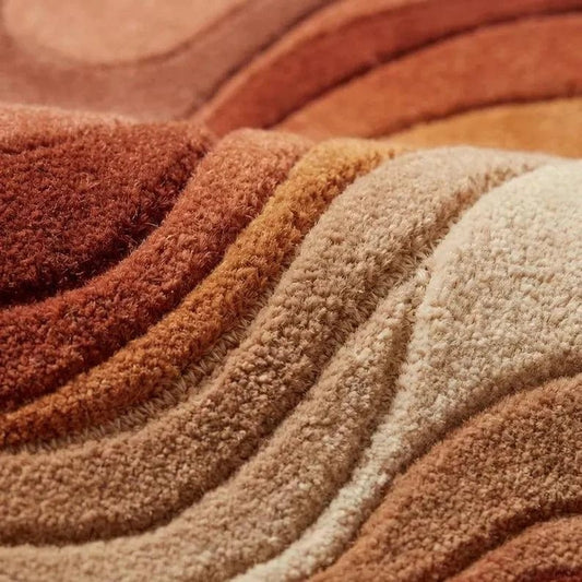 Melting Abstract Rug with wavy contour in modern plush design 152cm x 213cm