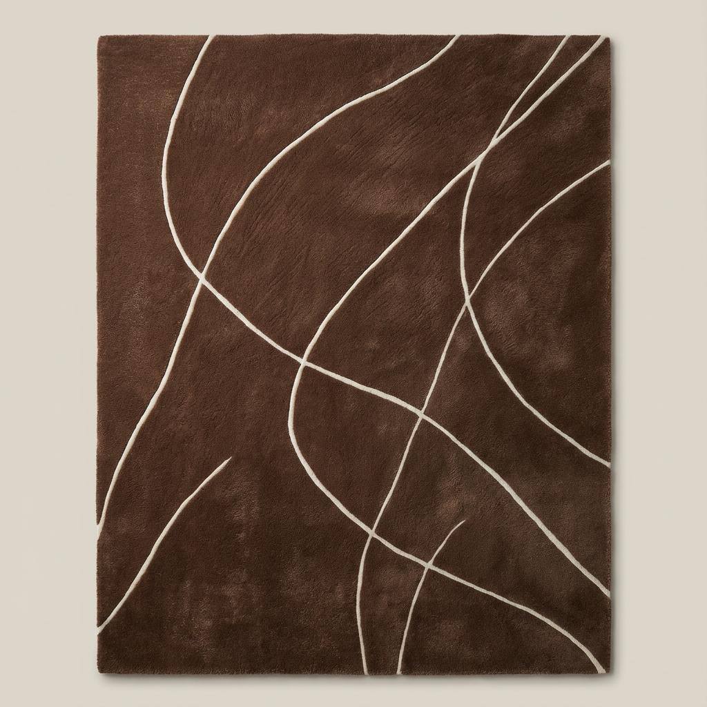 Handmade brown wool rugs with rich earthy tones for cozy stylish interiors