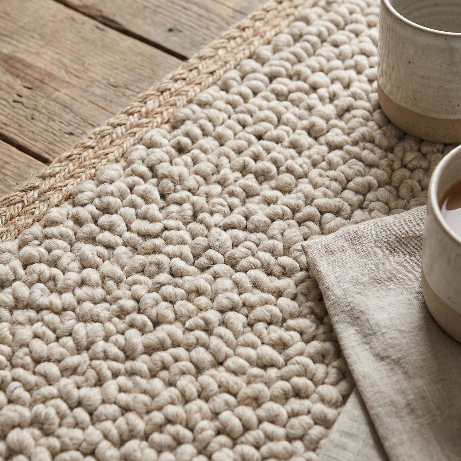 Handcrafted chunky wool rugs with thick, soft pile for cozy, stylish home interiors