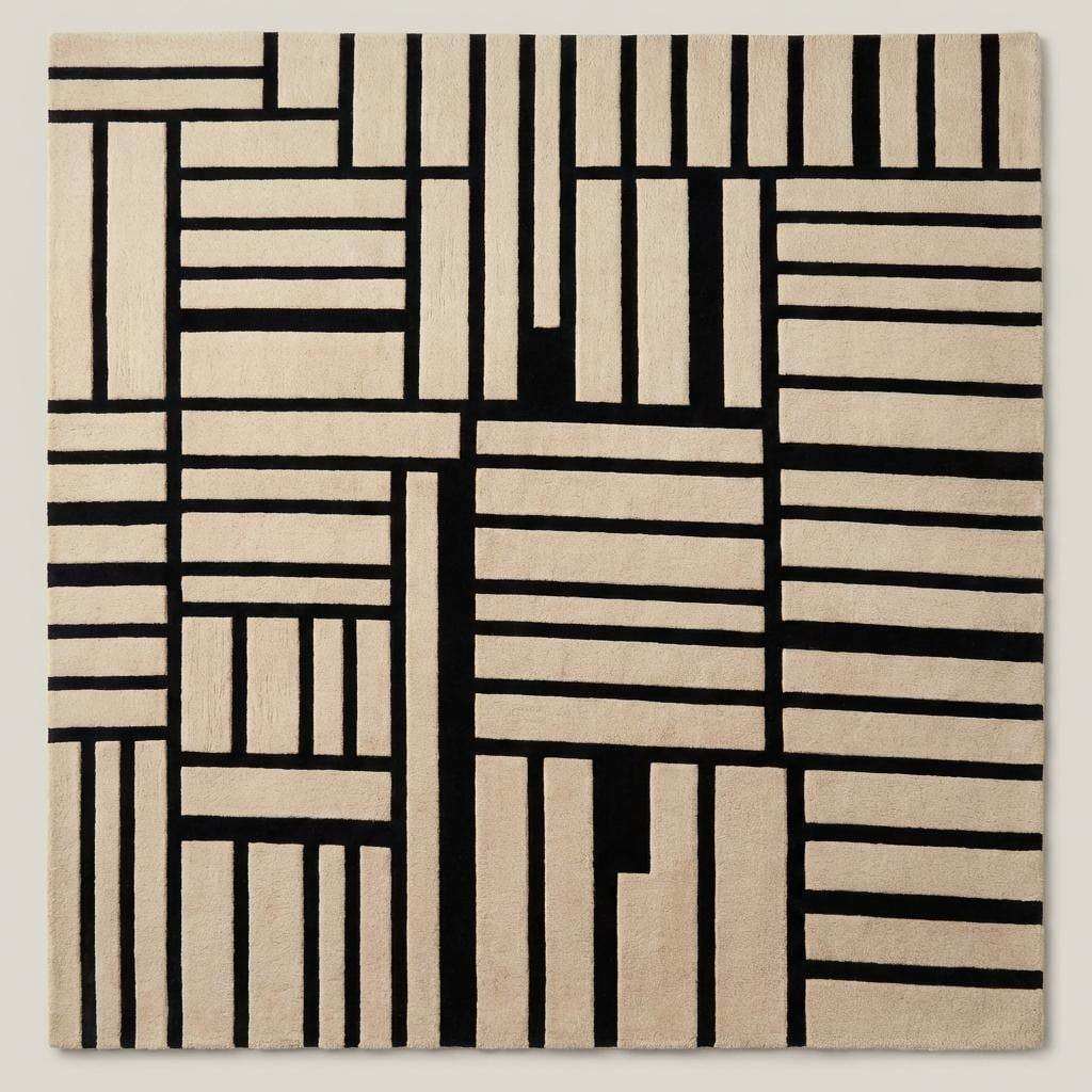 Handmade beige wool rugs with neutral elegant design for living rooms and bedrooms
