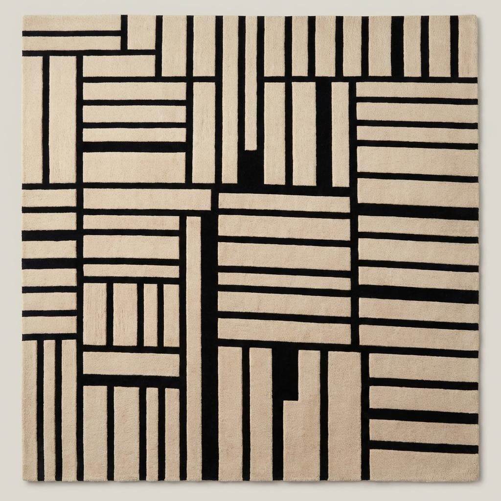 Handmade beige wool rugs with neutral elegant design for living rooms and bedrooms