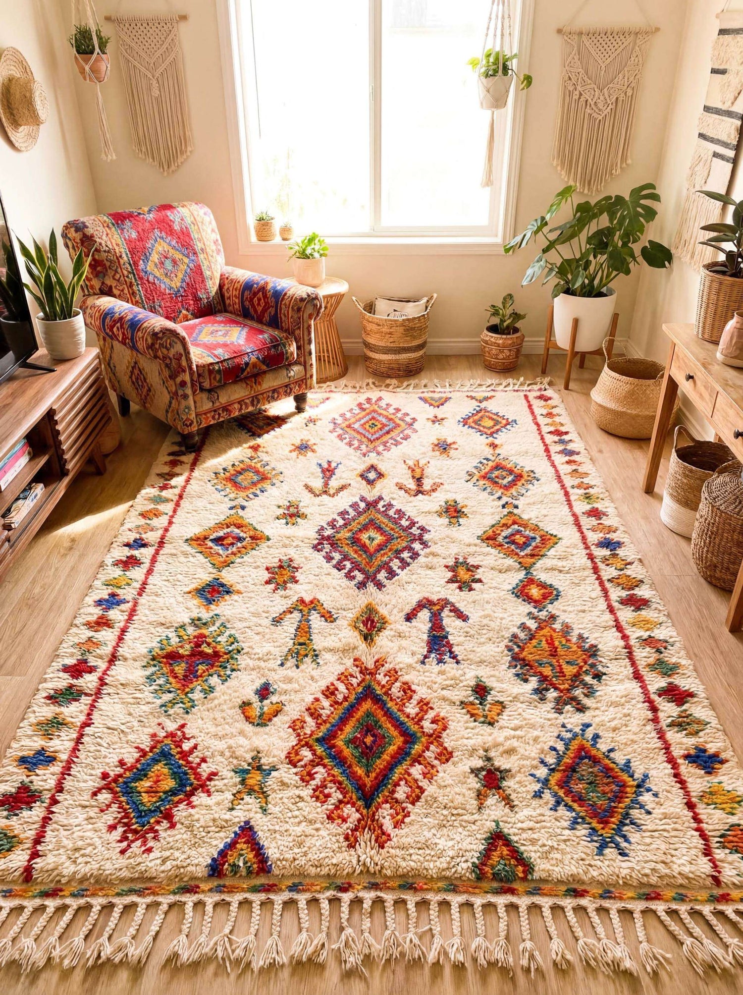 Handmade Berber Rugs with traditional Moroccan geometric patterns for modern and classic interiors