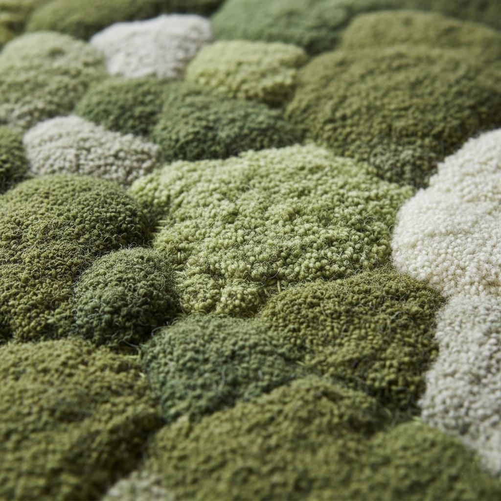 3D Moss Rug | Green Textured Bubble Carpet | Nature Inspired Area Rug | Handmade Tufted Floor Mat | Organic Living Room Decor | Forest Rug
