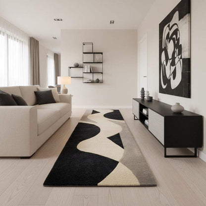 Handmade wool runner rug showcasing artisan tufting technique and premium finish.