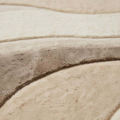 Close up of hand tufted area rug showing dense plush pile, soft yarn texture, high quality craftsmanship, modern carpet surface detail, premium handmade rug fibers for contemporary, minimalist, and modern home decor