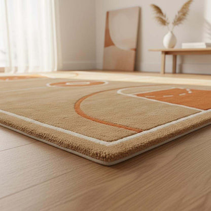 Basketball Court Area Rug for Kids Room