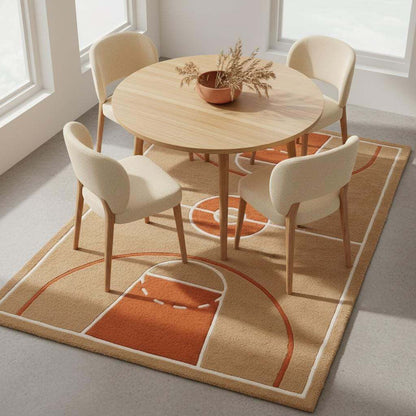 Basketball Court Area Rug for Kids Room