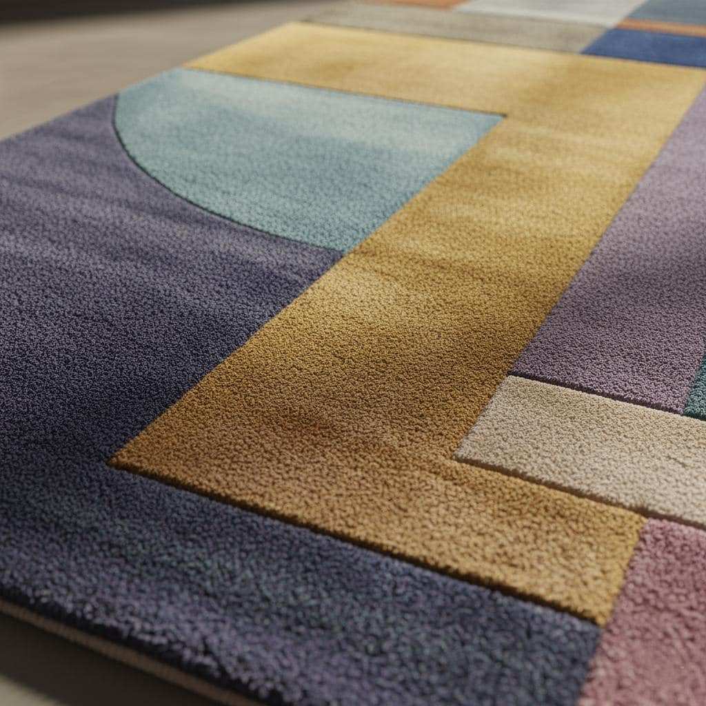Bauhaus Area Rug: Vibrant Abstract Geometric Art Decor 9x12 Rug Teppich __etsy:7297754935
