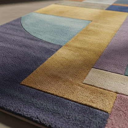 Bauhaus Area Rug: Vibrant Abstract Geometric Art Decor 9x12 Rug Teppich __etsy:7297754935