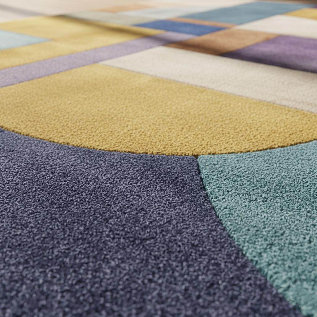 Bauhaus Area Rug: Vibrant Abstract Geometric Art Decor 9x12 Rug Teppich __etsy:7297754951