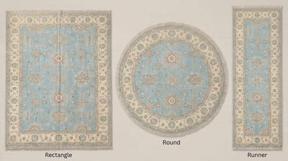 Rectangle Oushak area rug design adaptable for large room rugs, hallway runners, round custom rugs, and bespoke sizes __etsy:8085148502