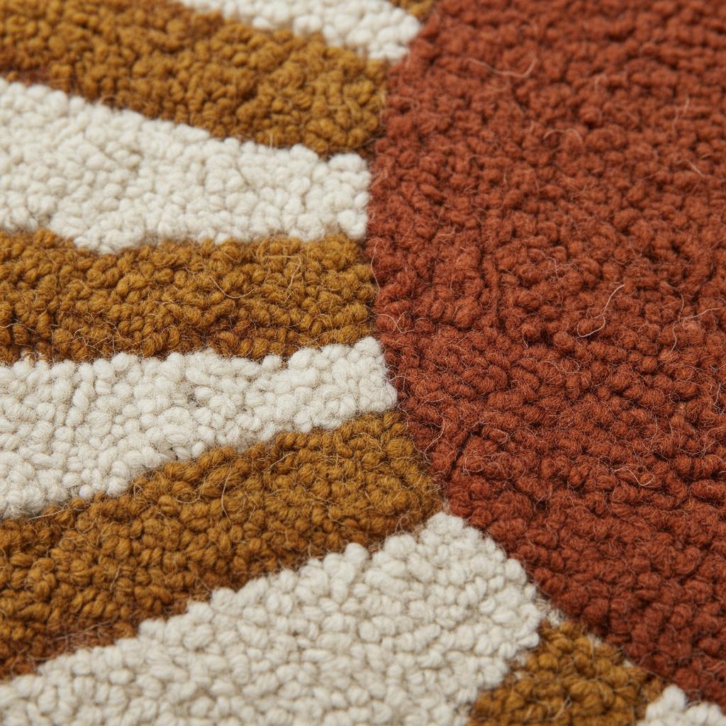 Boho Sun Rug: Cream & Terracotta Sunrise Tufted Accent Carpet