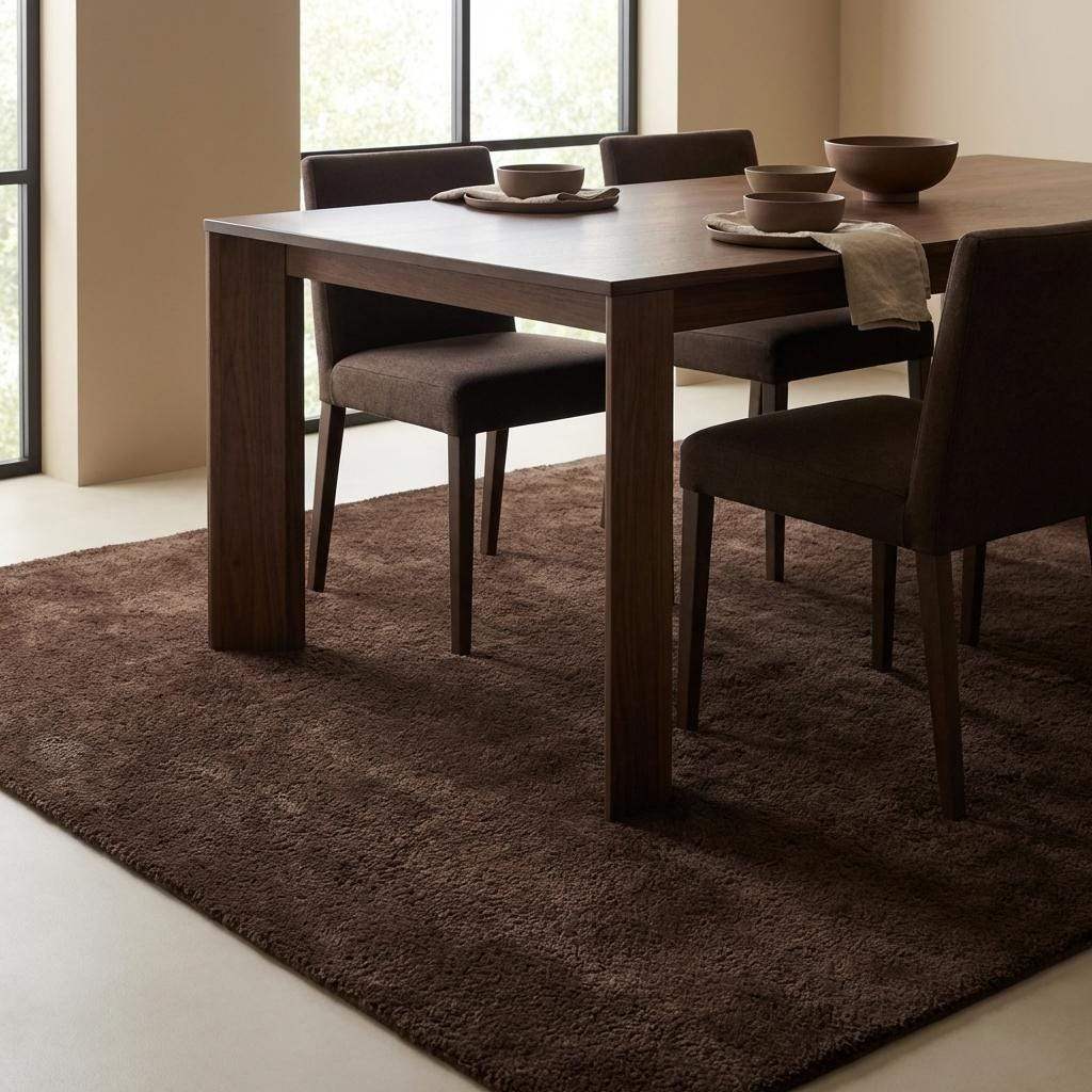 Chocolate Brown Hand Tufted Plush Area Rug Soft Modern Carpet for Living Room Minimalist Bedroom Floor Decor Rug __etsy:7903806395