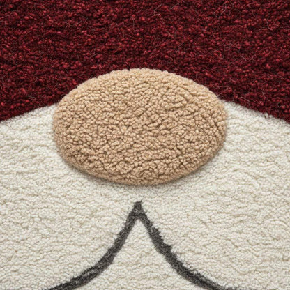 Hand-tufted Christmas gnome rug with plush texture and festive Santa design, 4x6 feet cozy winter decor carpet