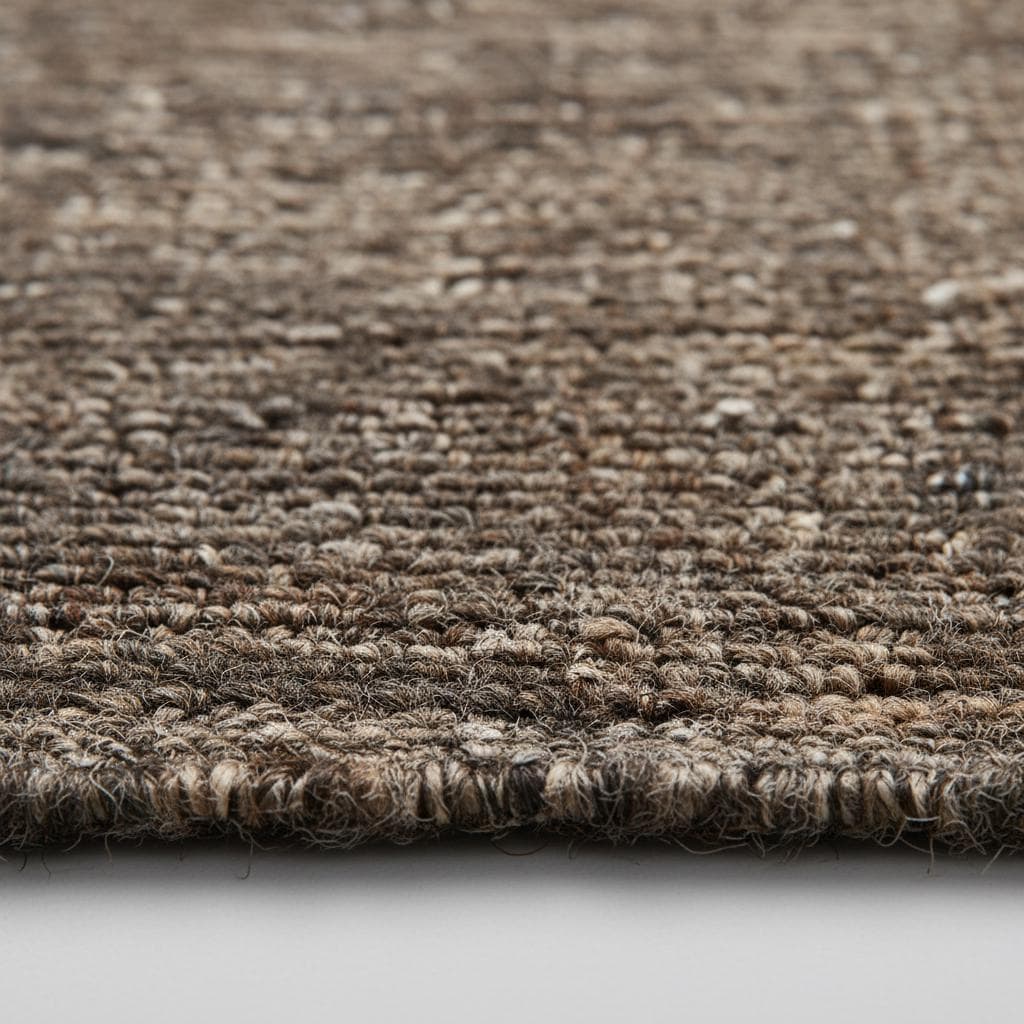 Handwoven chunk wool rug in neutral tones for cozy modern farmhouse and boho decor