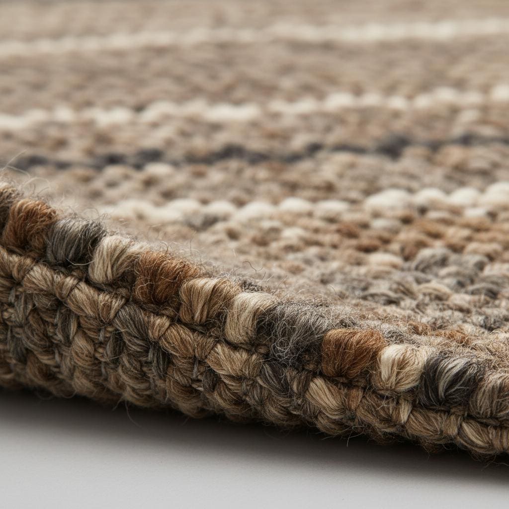 Chunk Wool Rug | Felt ball rug | Handwoven Natural Wool Area Rug,  Neutral Rug for Living Room, Modern Farmhouse Floor Decor, Boho Carpet