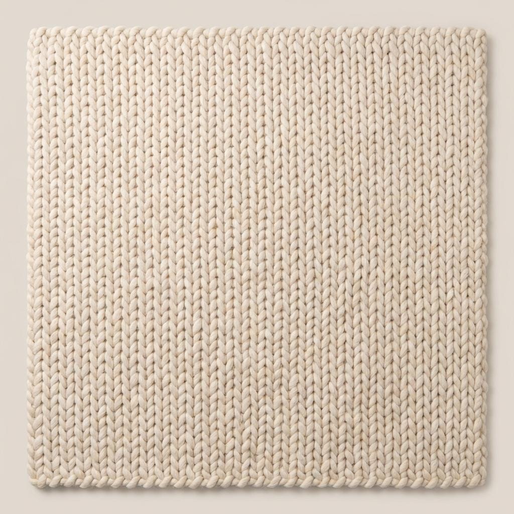 Macro shot highlighting the plush braided construction of a neutral cream textured rug