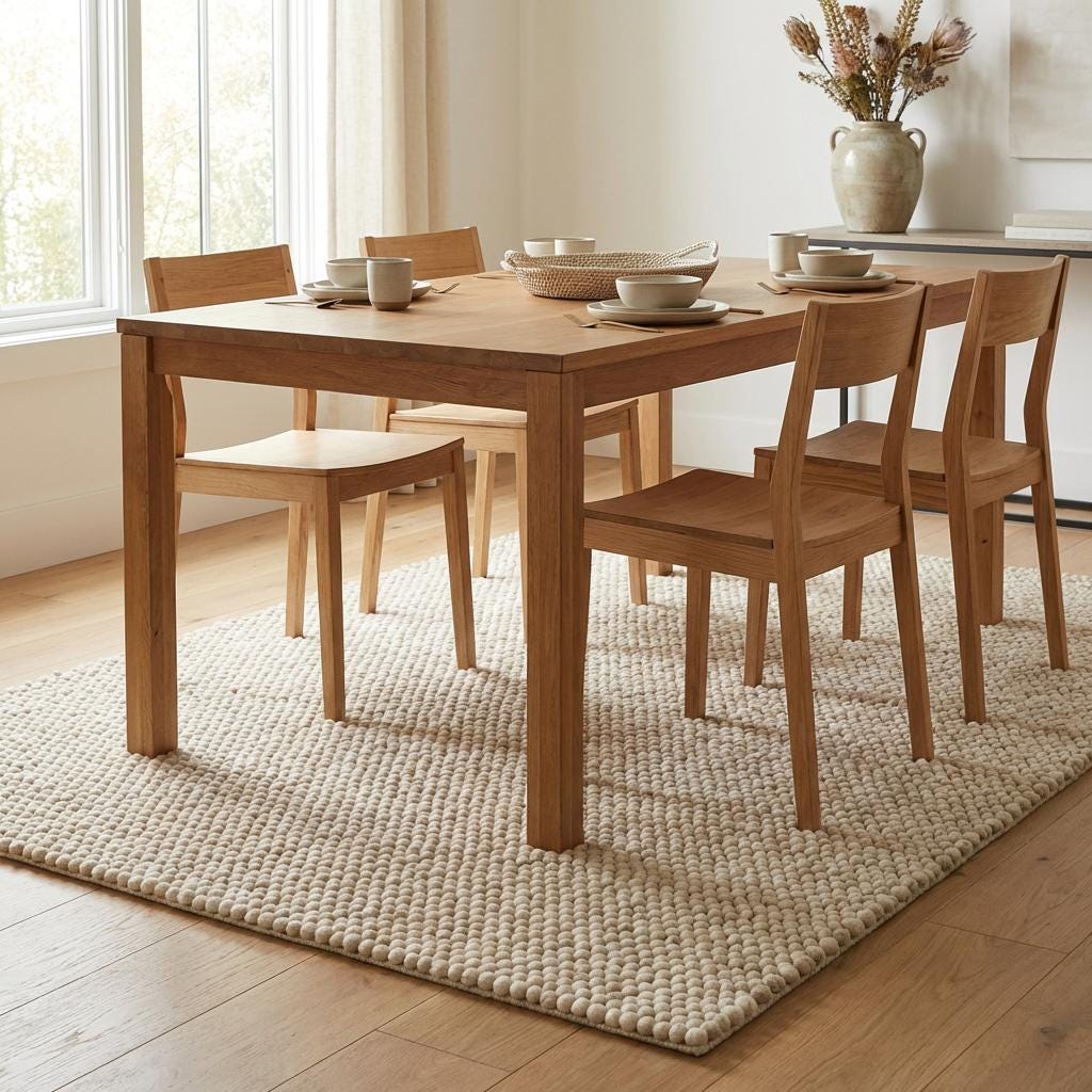 Ivory chunky knit wool rug with thick braided texture and soft natural fibers for cozy neutral interiors