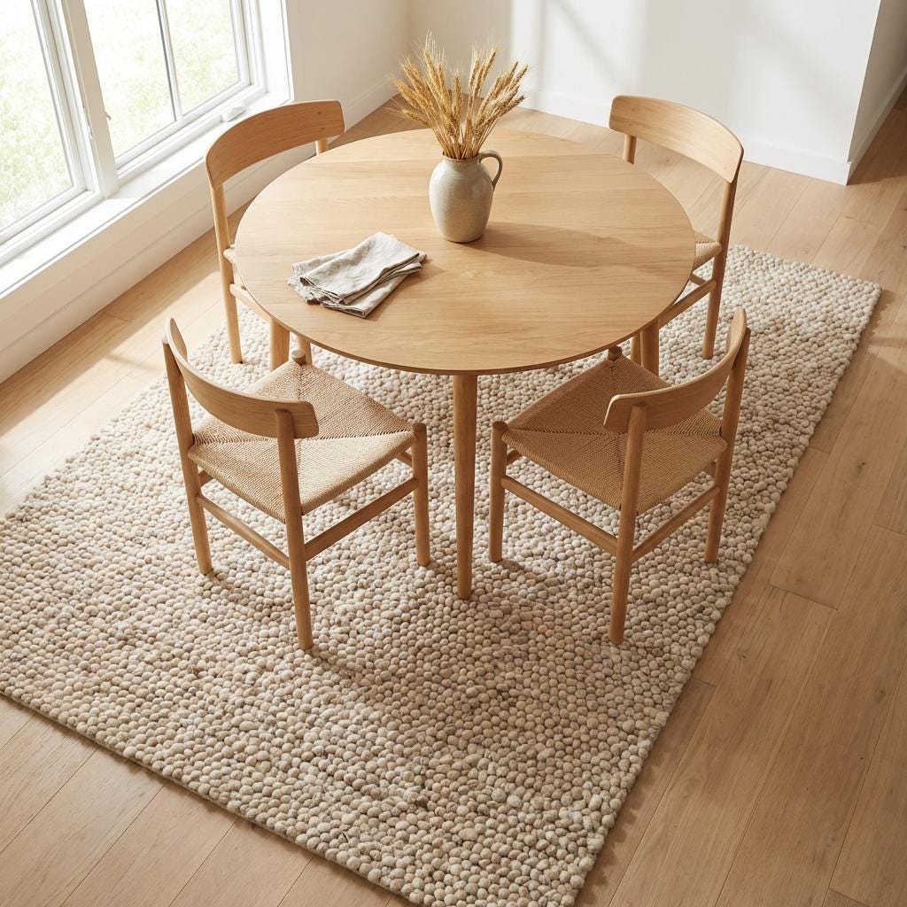 Chunky loop textured area rug in neutral cream with handcrafted, cozy modern organic design