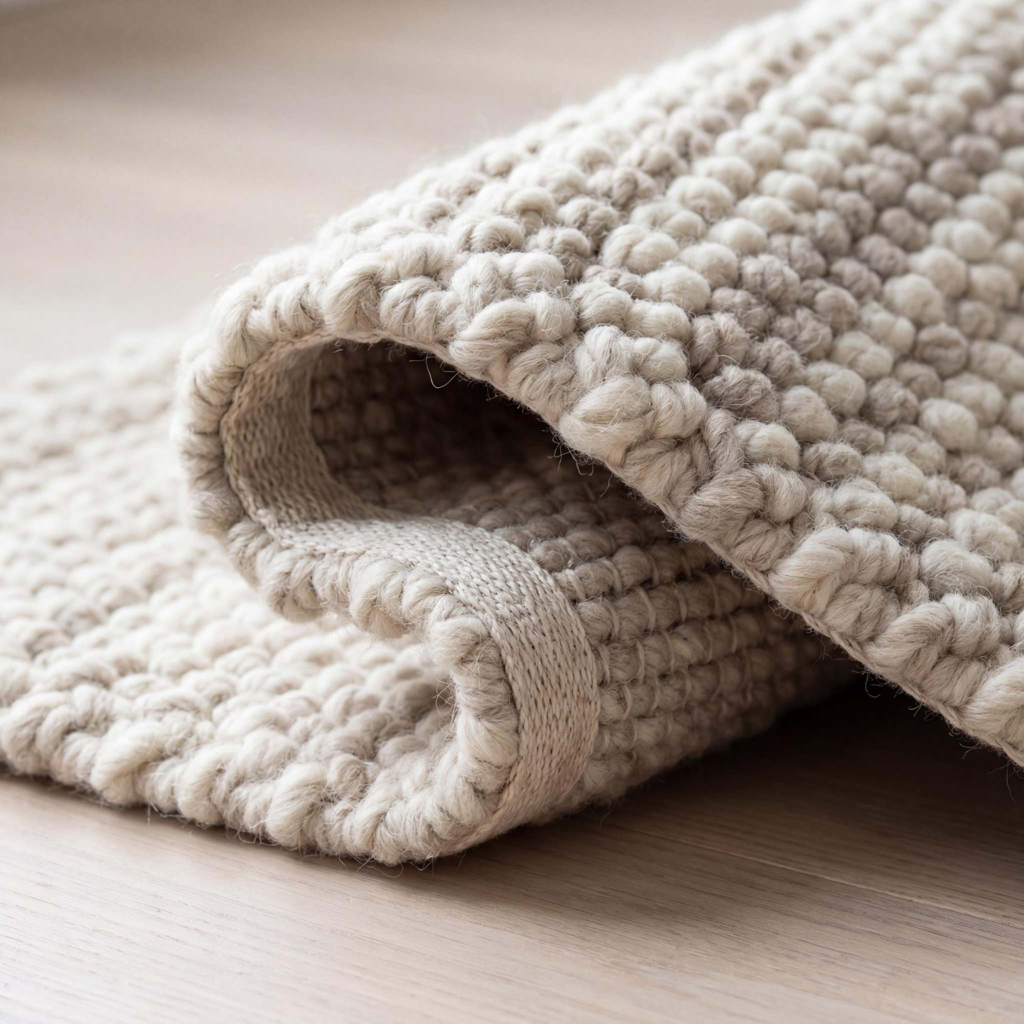 Chunky Loop Textured Neutral Area Rug - Scandinavian Cozy Organic Rug ...