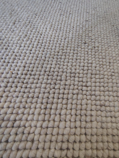 Chunky Looped Ivory Rug – Thick Textured Neutral Minimalist Floor Accent