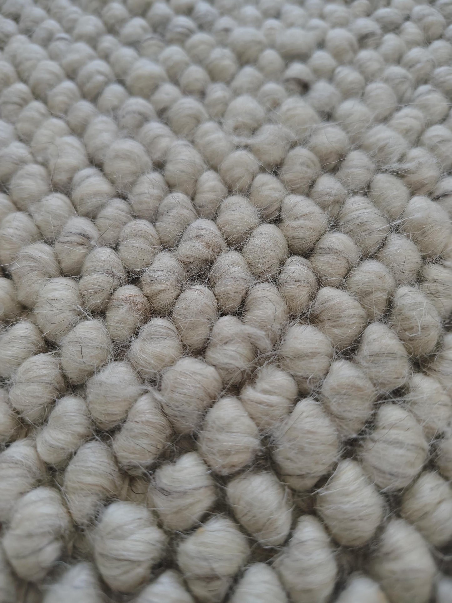 Chunky Looped Ivory Rug – Thick Textured Neutral Minimalist Floor Accent