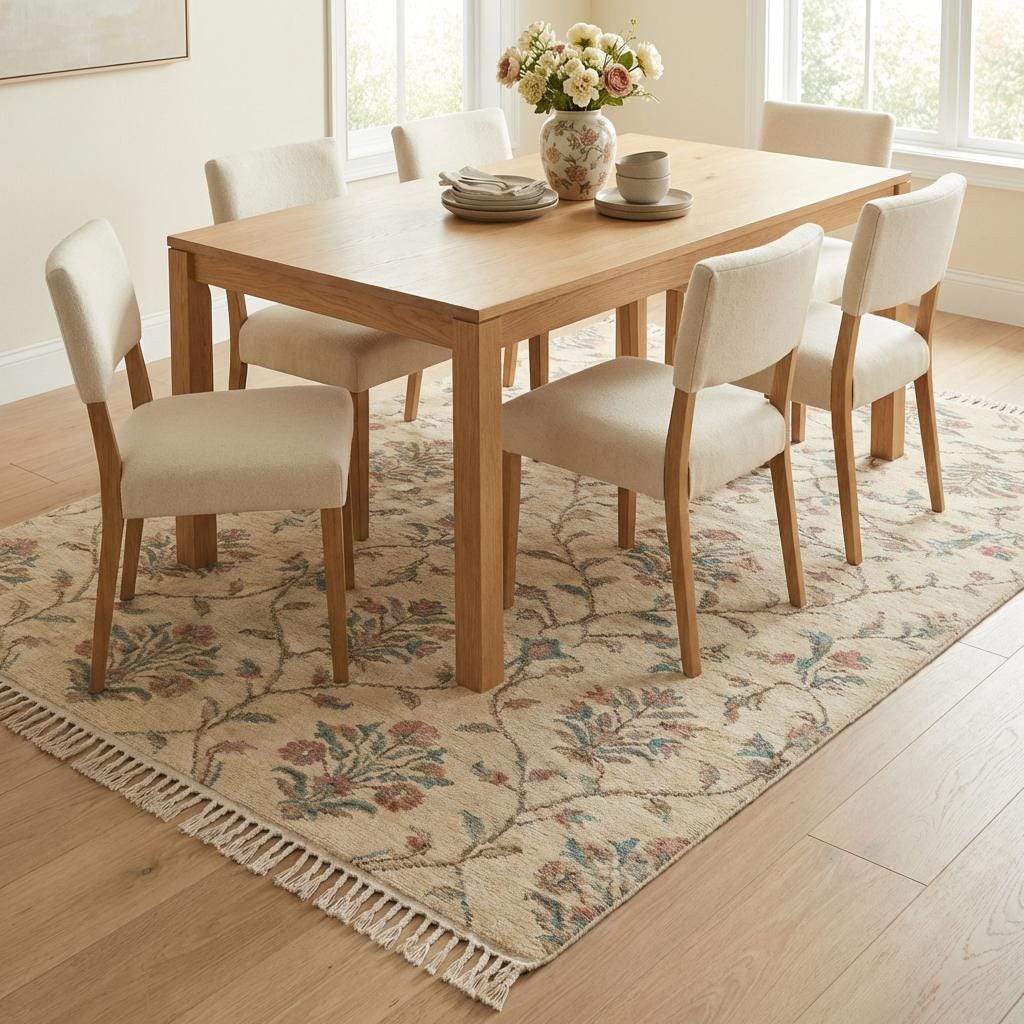 Floral Hand Knotted Runner Rug for Kitchen Hallway
