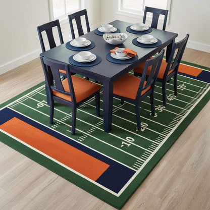 Football Field Area Rug for Game Room Decor __etsy:7651626851