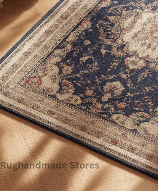 Hand knotted Oushak rug with muted gray floral wool design, traditional Turkish handcrafted area rug for living room and bedroom.
