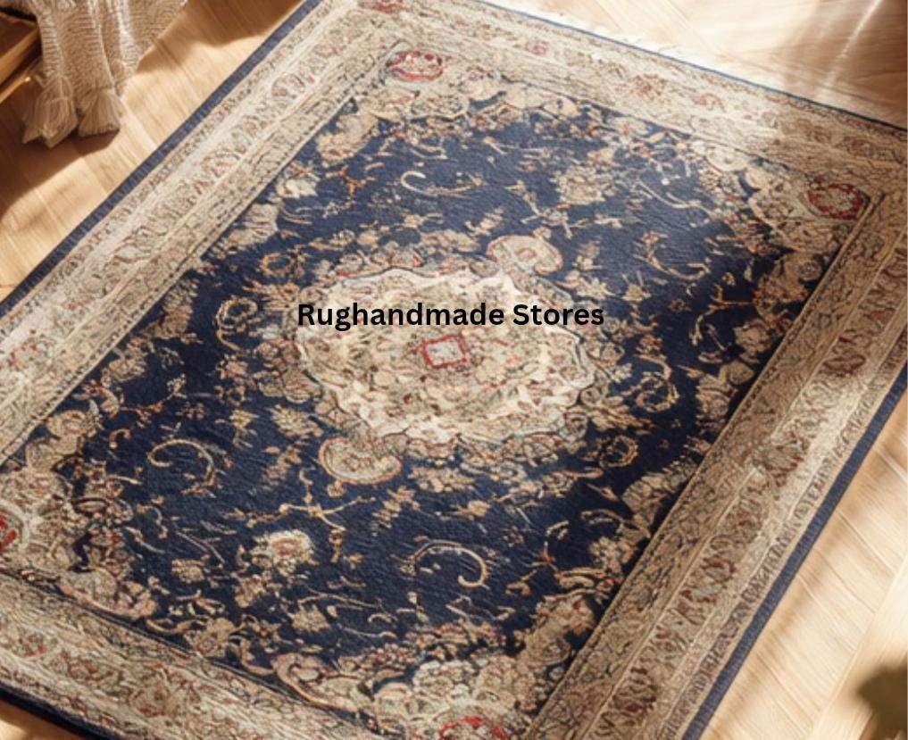 Hand knotted Oushak rug with muted gray floral design in wool, traditional Turkish craftsmanship for living room and bedroom.