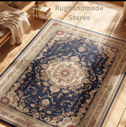 Hand knotted Oushak rug with muted gray floral pattern, traditional Turkish wool design, perfect for living room and bedroom.
