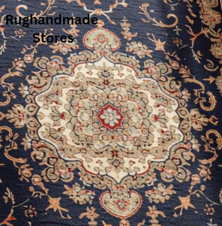 Hand knotted Oushak rug with muted gray floral wool pattern, traditional Turkish design, soft peach and blue hues, ideal for living room or bedroom.