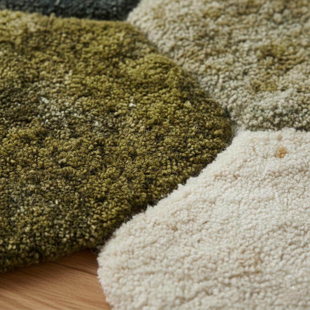 Hand-Tufted Pebble Rug: Organic Moss Shag, Biophilic Earth Tones Teppich