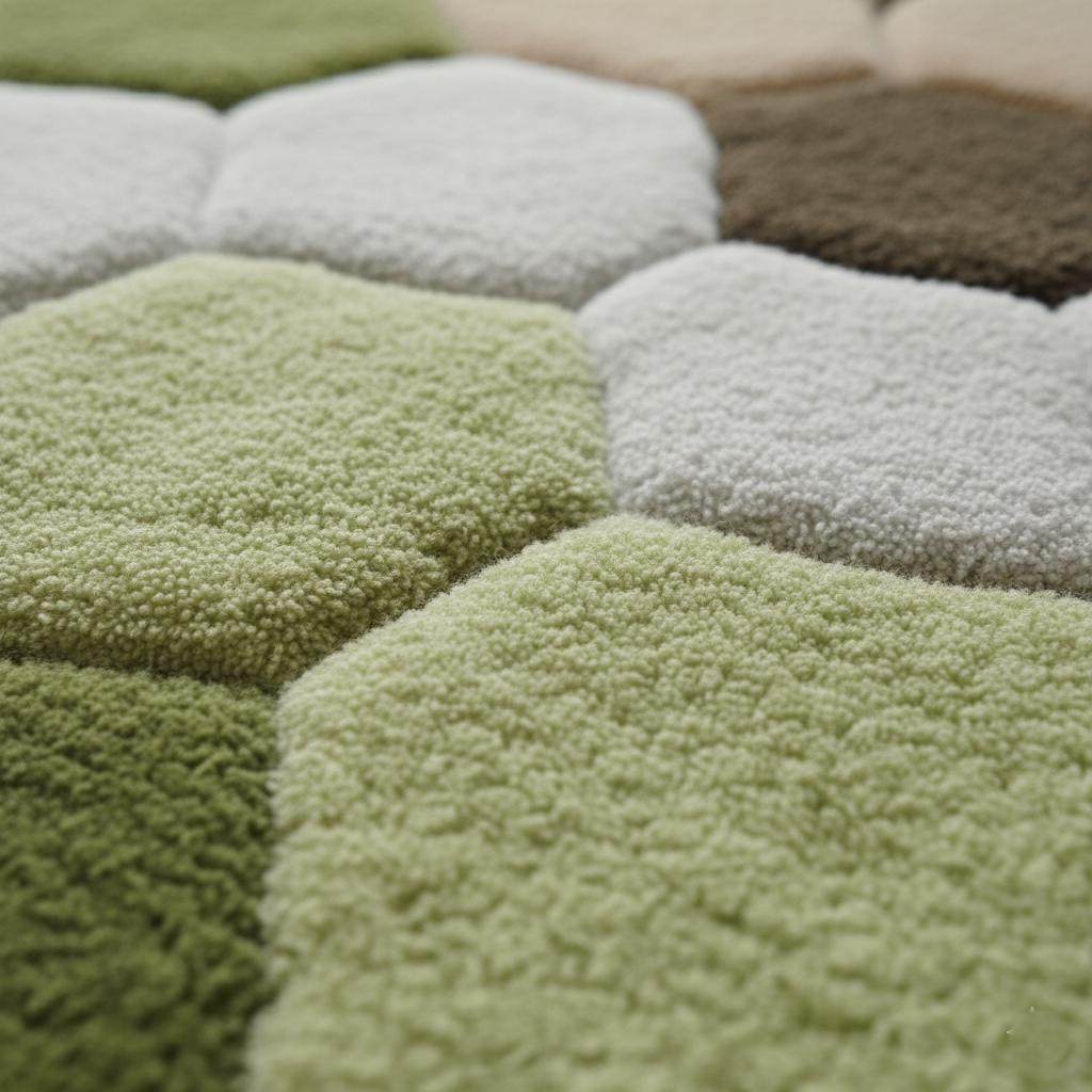 Hand-Tufted Wool Area Rug: Irregular Earth Tones Sculpted Carpet Teppich