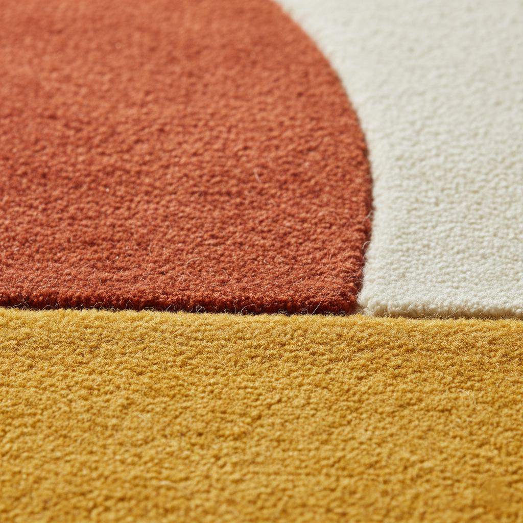 Hand-Tufted Wool Area Rug: Modern Abstract Organic Shapes Teppich