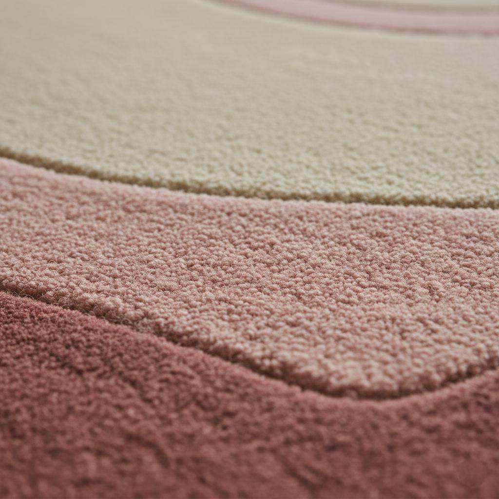 Hand-Tufted Wool Rug – Pastel Pink Art Deco Geometric Carpet
