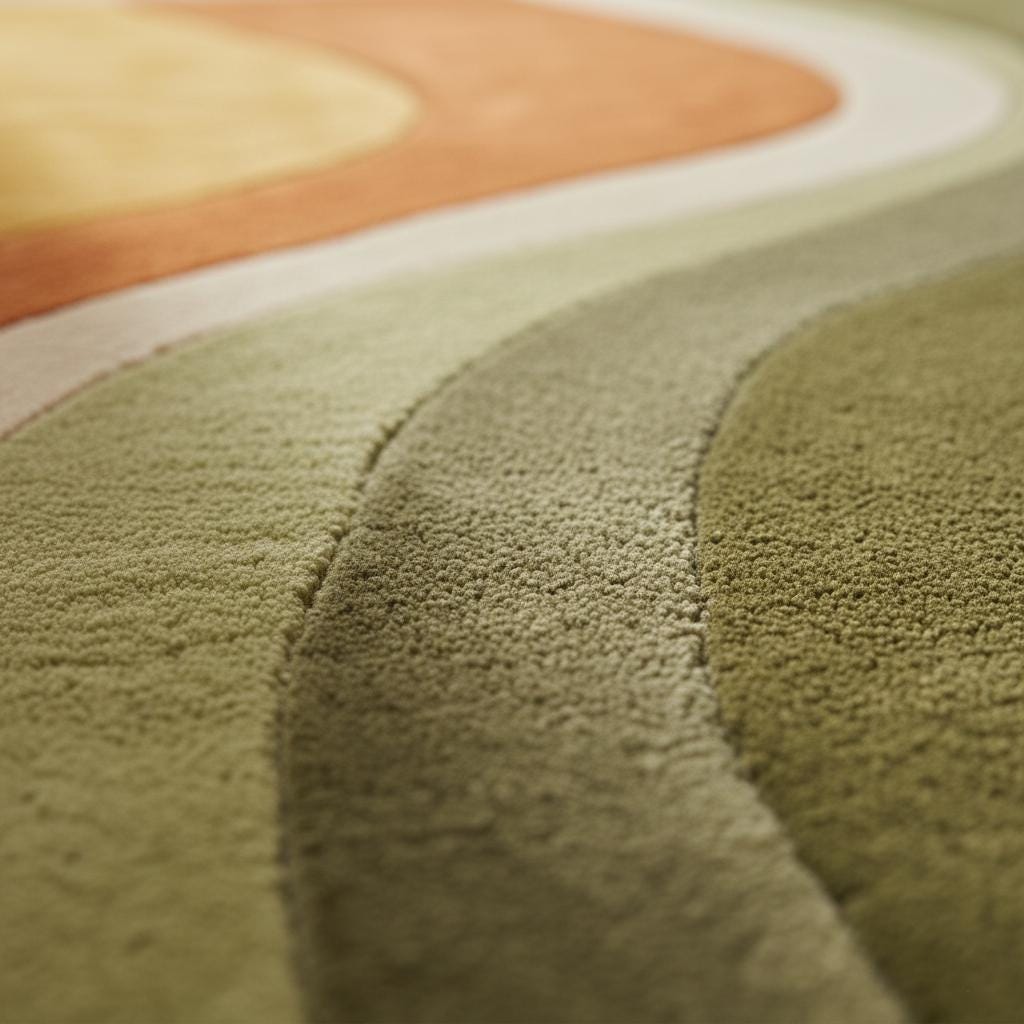 Hand-Tufted Wool Rug – Retro Abstract Sculptural Design Teppich