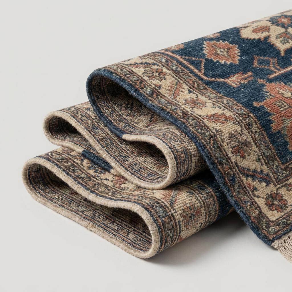Hand Knotted Floral Oushak Rug Blue Vintage Carpet Living Room Wool Area Rug Traditional Indo-Persian Style __etsy:7711778451