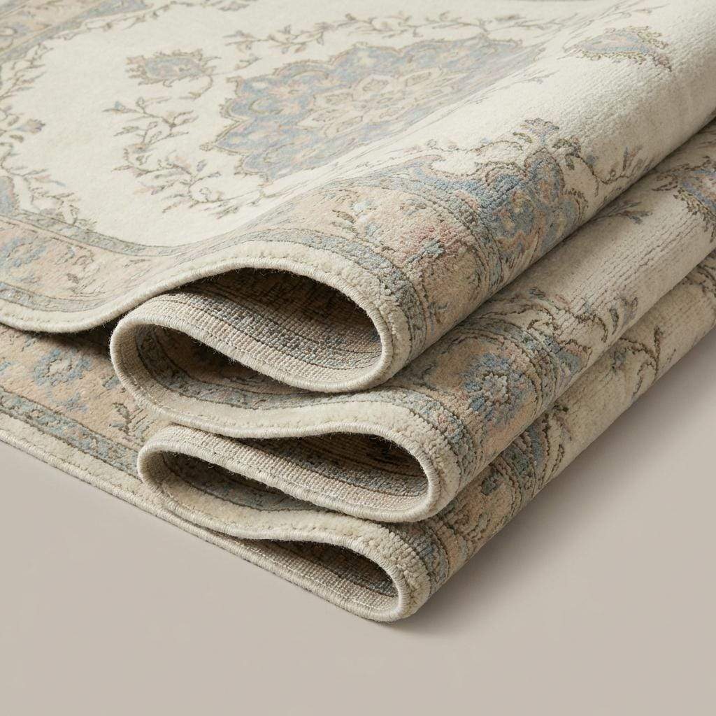 Hand Knotted Floral Wool Area Rug, Ivory Persian Style Home Decor