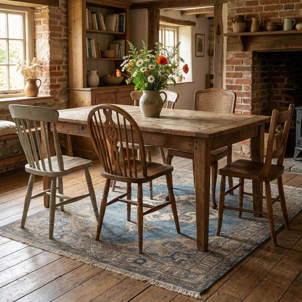 Heirloom quality hand knotted wool area rug with distressed finish and classic Turkish inspired design