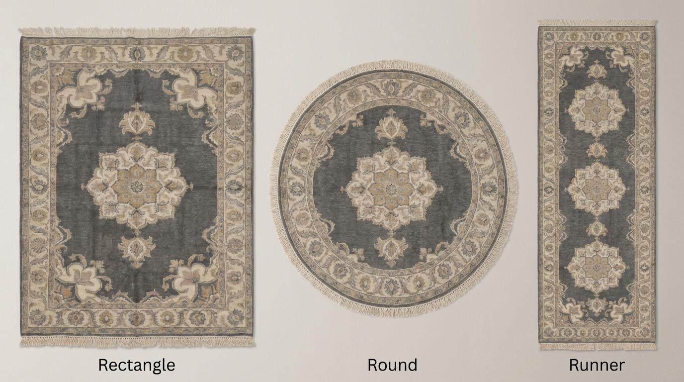 Hand Knotted Oushak Rug, Charcoal Grey Wool Area Rug, Muted Turkish Style Carpet, Vintage Inspired Medallion Rug for Living Room Bedroom __etsy:7645808518