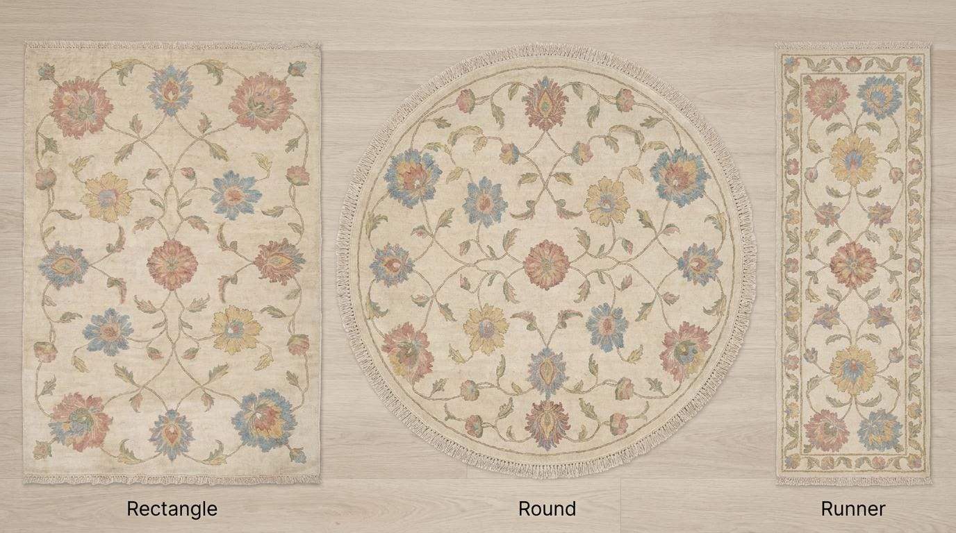 Hand knotted rug available in rectangle area rug, runner hallway rug, round circular rug and custom shapes with floral Oushak pattern __etsy:7998240247