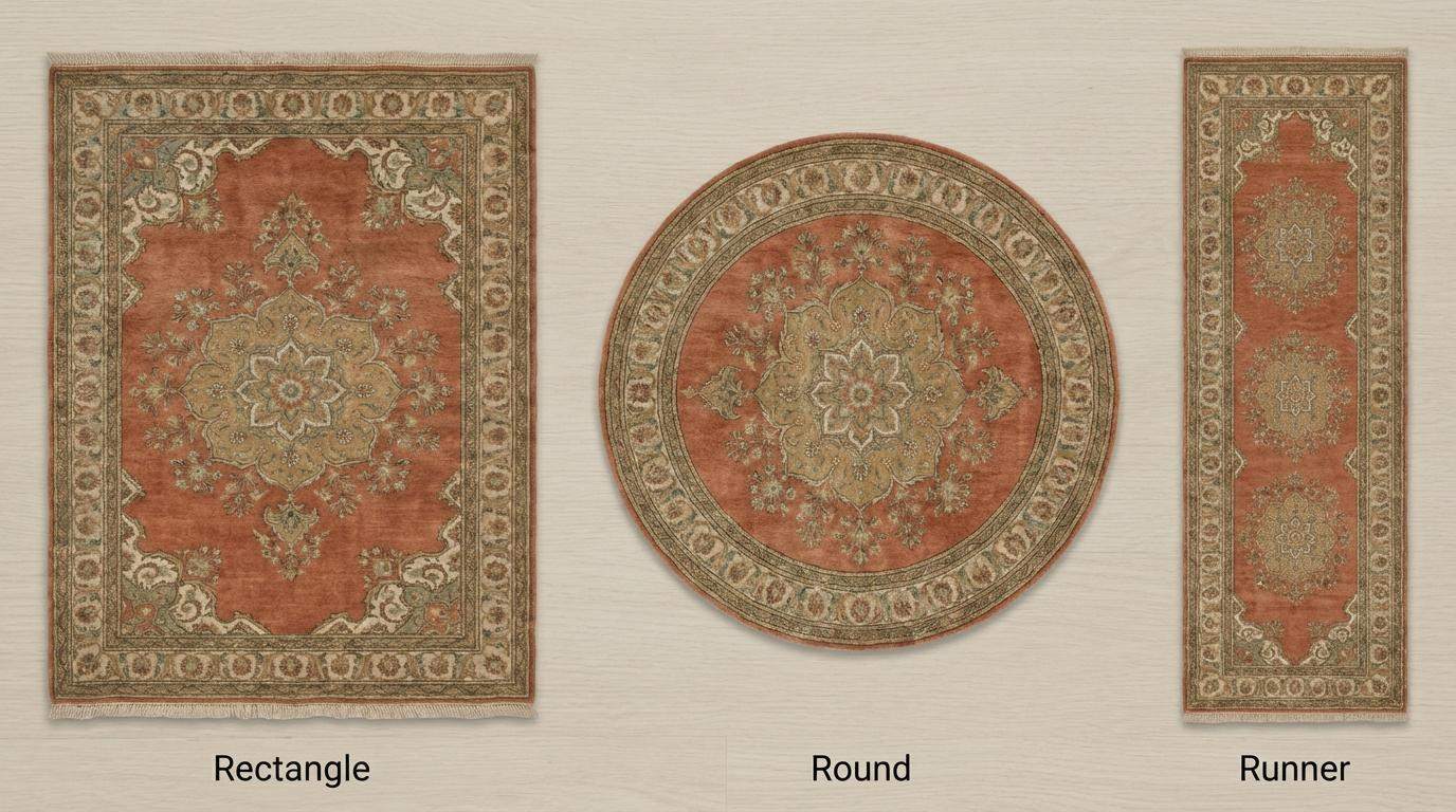 Hand Knotted Oushak Rug, Rust Medallion Wool Area Rug