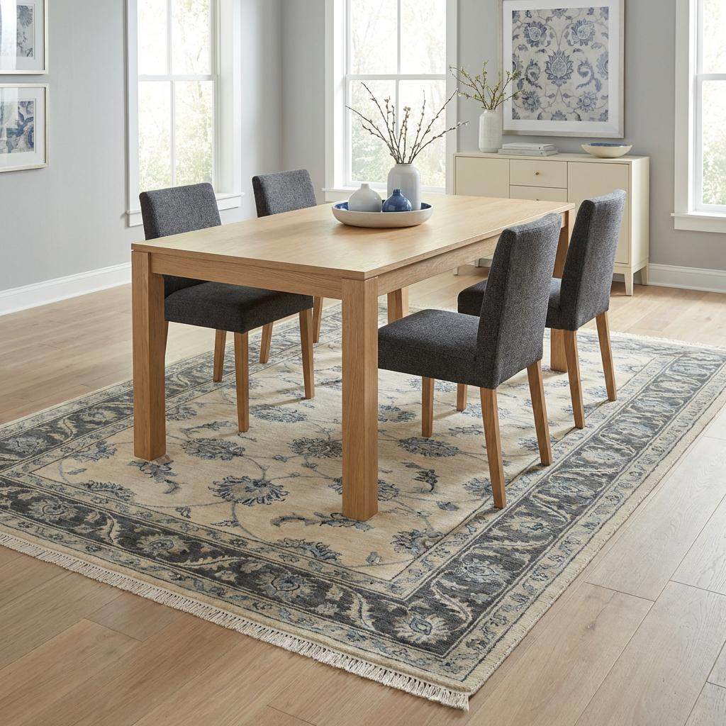 Hand Knotted Oushak Runner Rug, Wool Floral Kitchen Hallway Carpet